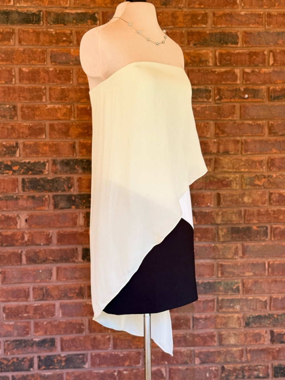 Mason Silk Strapless Mini Dress 2 NWT | Asymmetrical Colorblock Chic - Picture 13 of 13